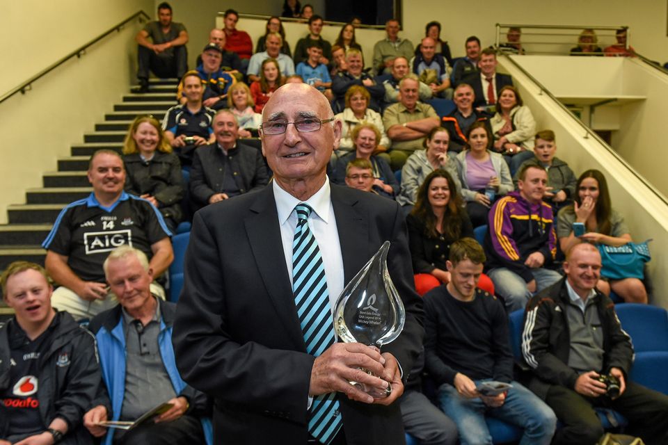 Mickey Whelan being honoured by the Bord Gáis Energy Legends Tour Series in 2014. Pic: Matt Browne/Sportsfile