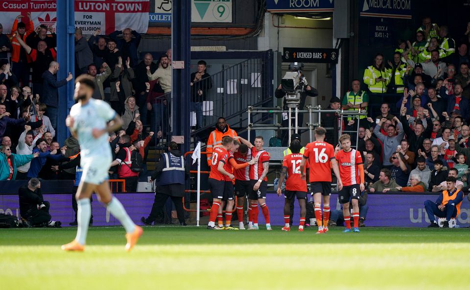 Carlton Morris scored at the death to steal maximum points (Bradley Collyer/PA)