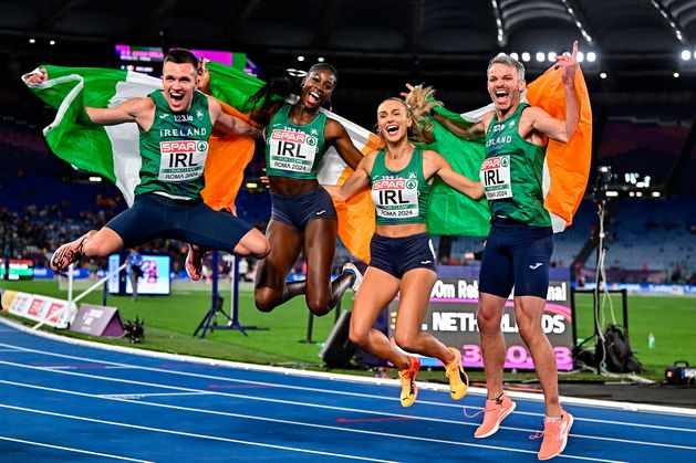 ‘This is something really, really special’ – Ireland team react to mixed 4x400m relay gold at European Championships