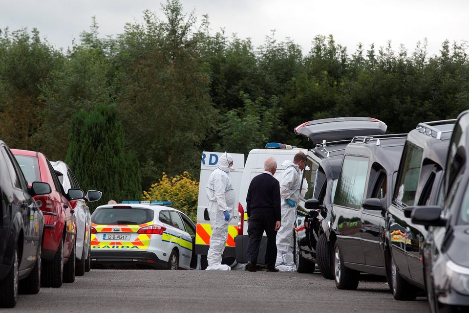Gardai investigate the discovery of the bodies of a couple and their three children at a house at Barconey, Ballyjamesduff in Cavan. Picture: Arthur Carron