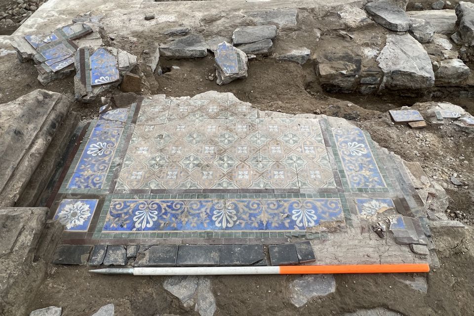 Mosaic floor tiles from 150-year-old Guinness family mansion found in St Anne’s Park dig