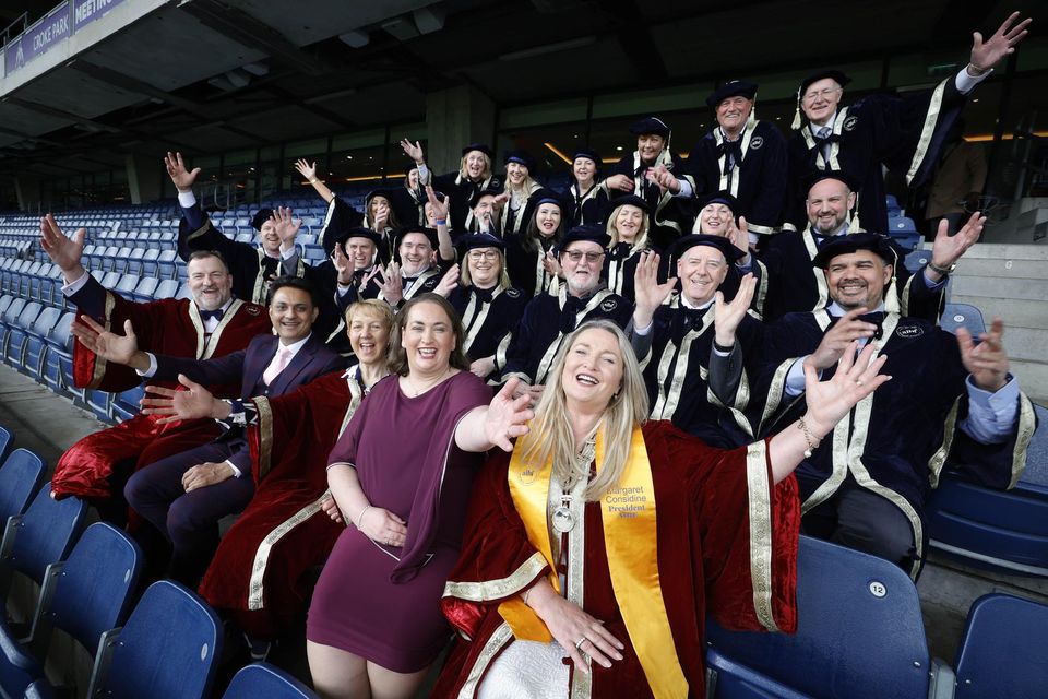 The group of Fellows inducted at the 7th All-Ireland Business Summit held recently at the Croke Park. Photo: Conor McCabe