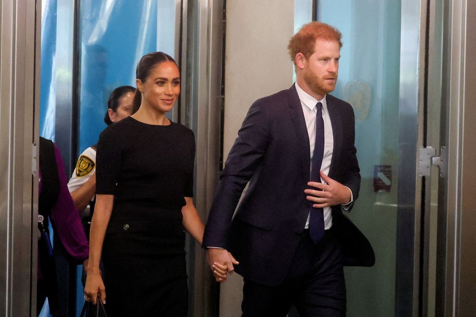 Prince Harry and his wife Meghan. Reuters