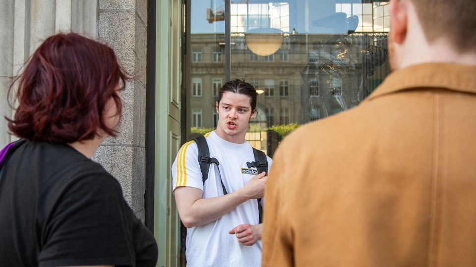 Dublin tour guide Harry Pender shows the city view. Photo: Hannah Deigo