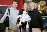 thumbnail: Jordan Williams, Emma O Sullivan and their baby Eva Mae (4 months) all from Brisbane are greeted by Cathy O'Sullivan from Cork. Photo: Gareth Chaney/ Collins Photos