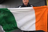 thumbnail: Giovanni Trapattoni holds the Tricolour after a training session