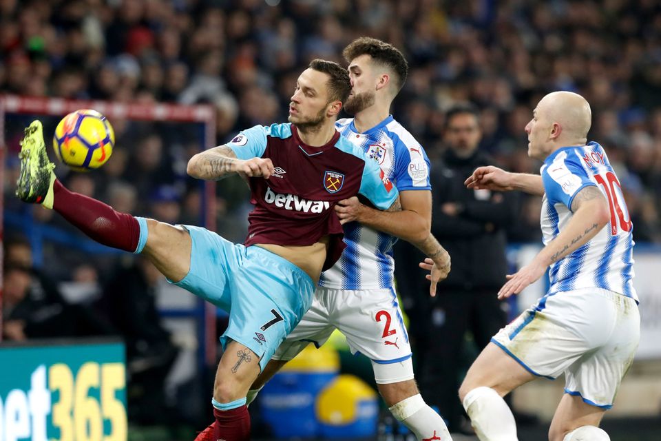 Marko Arnautovic, pictured left, was Huddersfield's tormentor in chief