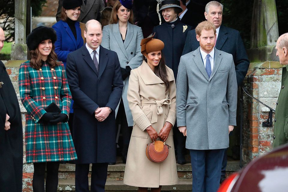 United they stand: Kate, William, Meghan and Harry attending Christmas service at Sandringham last year.  Photo: Chris Jackson/Getty Images