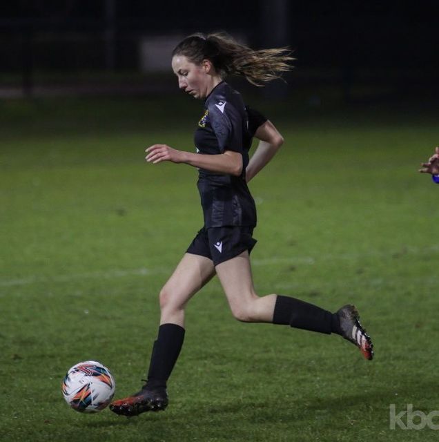 Kate Wibbe in action for the UCC women's football team.