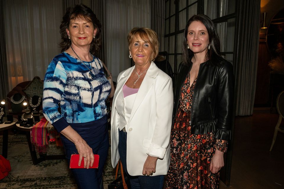 Carol Dooley, Audrey Moran and Barbara Liston pictured enjoying the Phoenix Women's Shed fashion show at the Ashe Hotel in Tralee on Friday Evening. Photo by Mark O'Sullivan.