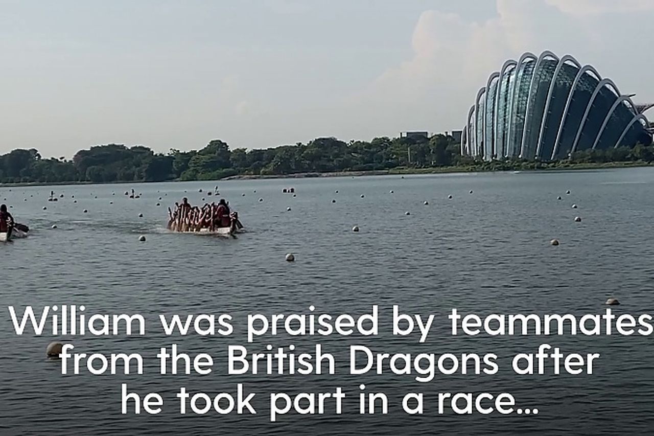 A royally British Dragon! William WINS dragon boat race with mixed gender  crew in Singapore and is praised as a 'natural' by his team (before  admitting he was 'terrified' of getting his