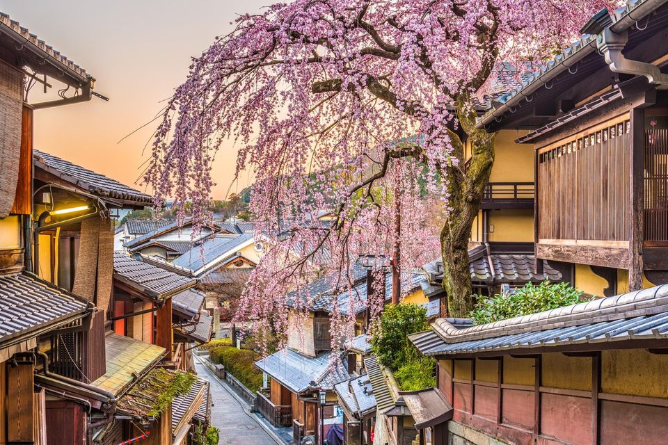 Springtime in Higashiyama district in Kyoto, Japan