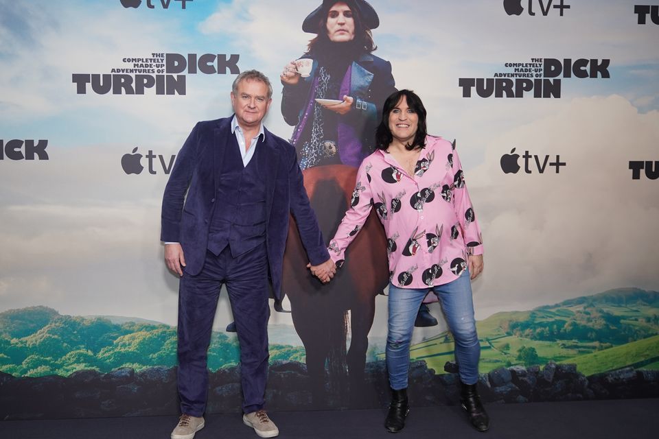 Hugh Bonneville (left) with Noel Fielding, who both star in new Apple TV+ series The Completely Made-Up Adventures Of Dick Turpin (Yui Mok/PA)