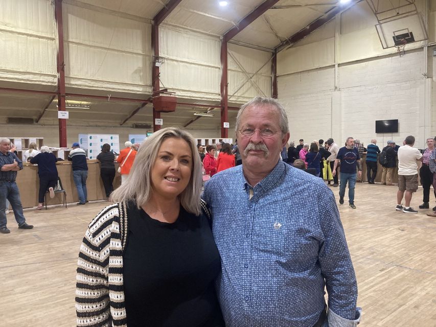 Father and daughter duo Áine and Andy Gladney at the Carlow count centre