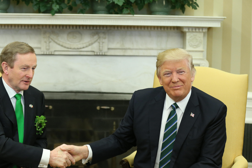 Taoiseach Enda Kenny with US President Donald Trump at the White House