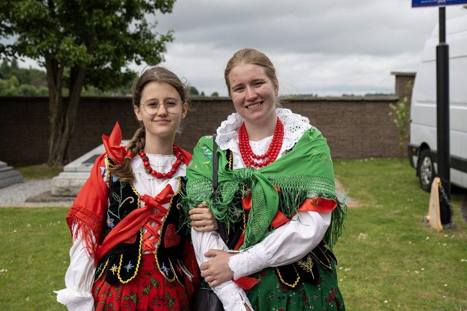 Sisters Patrycja and Natalia Pasion at the annual Corpus Christi Eucharistic procession in Cork. Photo: Brian Lougheed
