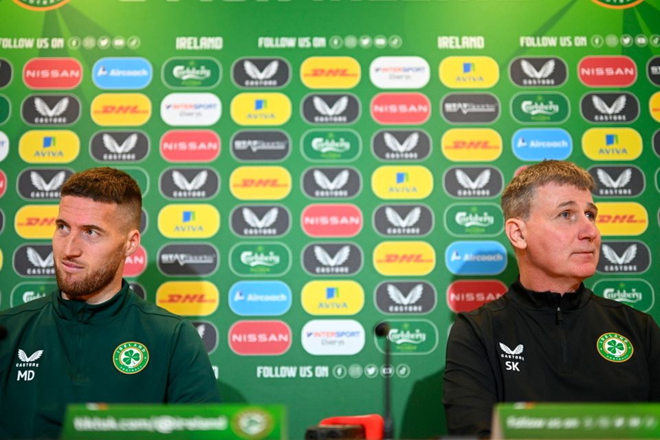 Matt Doherty and manager Stephen Kenny during a Republic of Ireland press conference