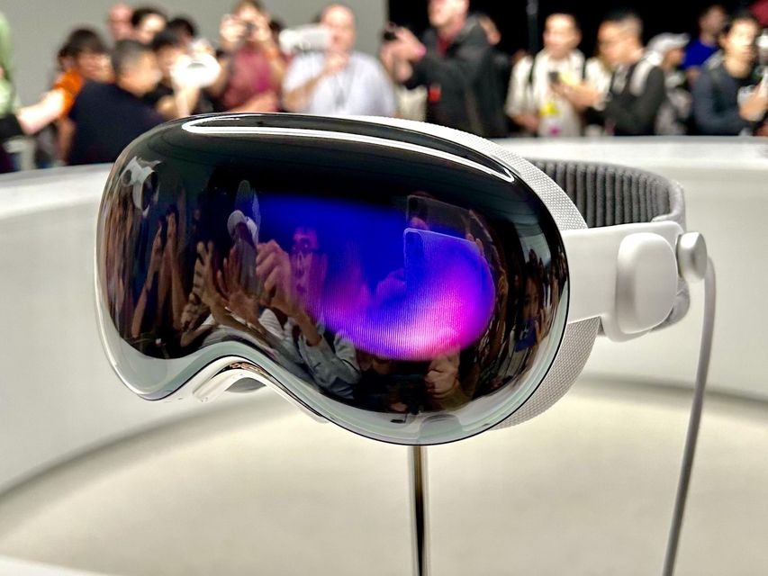 Hands on with Apple's Vision Pro headset. Photo: Adrian Weckler