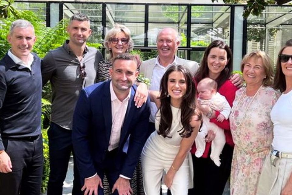 David and Rebecca with friends and family