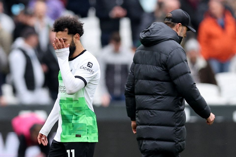 Mo Salah and Jurgen Klopp had a touchline spat during Liverpool's defeat to West Ham.