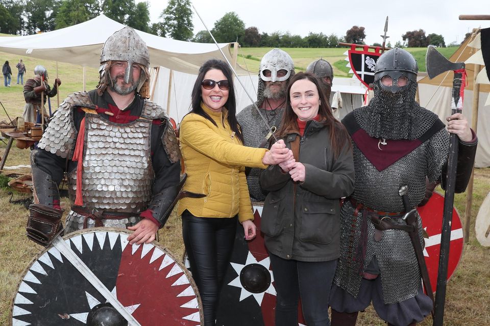 Tina and Lisa Crosby from Collon met some Vikings in Slane on Sunday. 