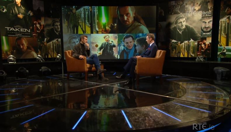 Liam Neeson on the Late Late Show.  RTE