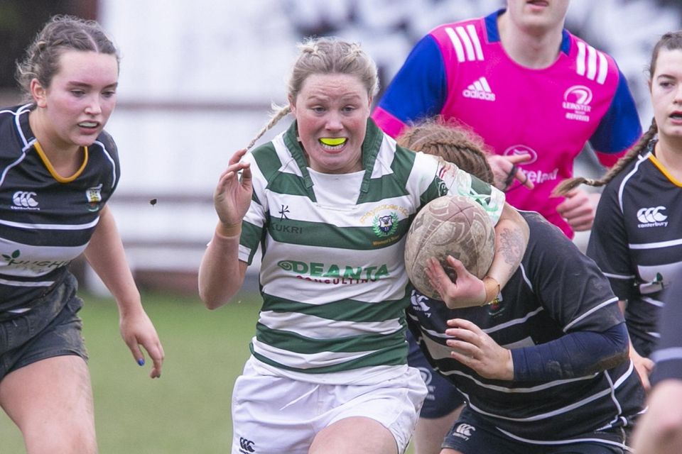 Greystones Niamh Kelly has her sights set on the try line against Kilkenny.