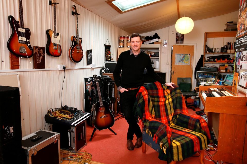 Musician/ Actor Steve Wall pictured in his studio at Greenmount, Harolds Cross. Photo : Frank Mc Grath.