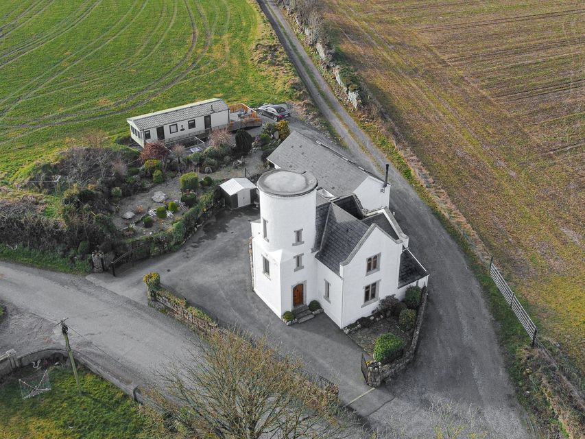 An aerial view of the property