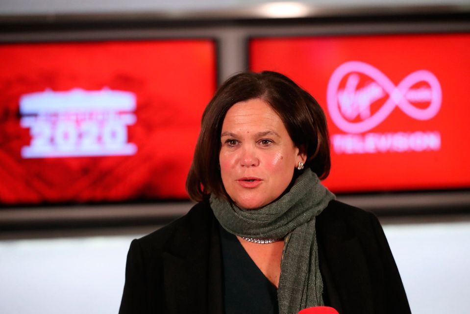 Sinn Fein leader Mary Lou McDonald during a seven way leaders General Election debate at the Virgin Media Studios in Dublin, Ireland. Photo: Niall Carson/PA Wire