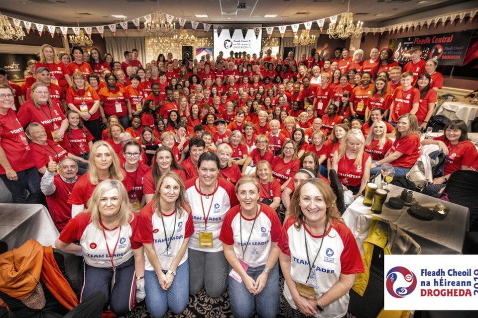 The 'Red Army' of volunteers who helped out at the Drogheda Fleadh in 2018 and 2019.