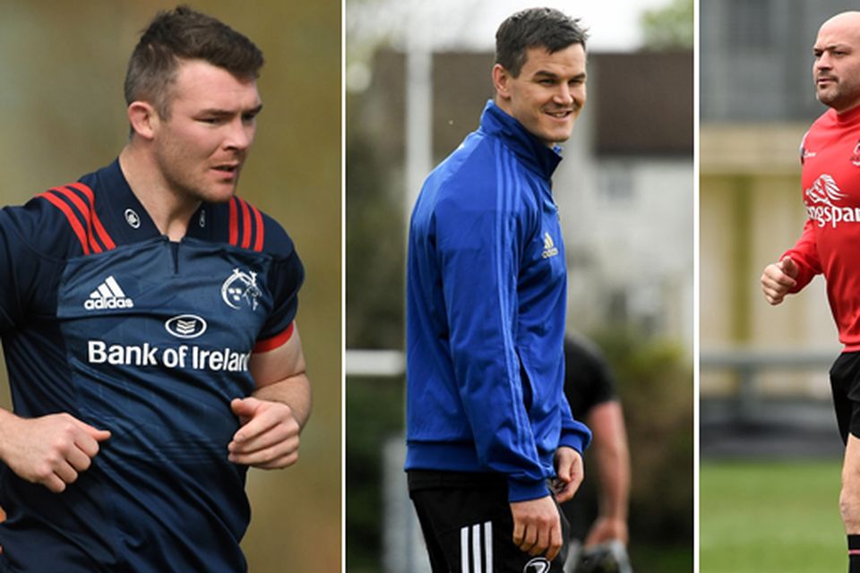 Peter O'Mahony, Johnny Sexton and Rory Best
