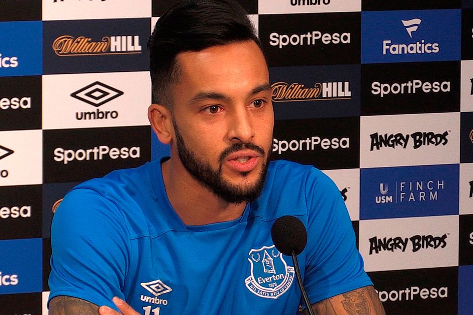 Everton's new signing Theo Walcott. Photo: PA Video/PA Wire