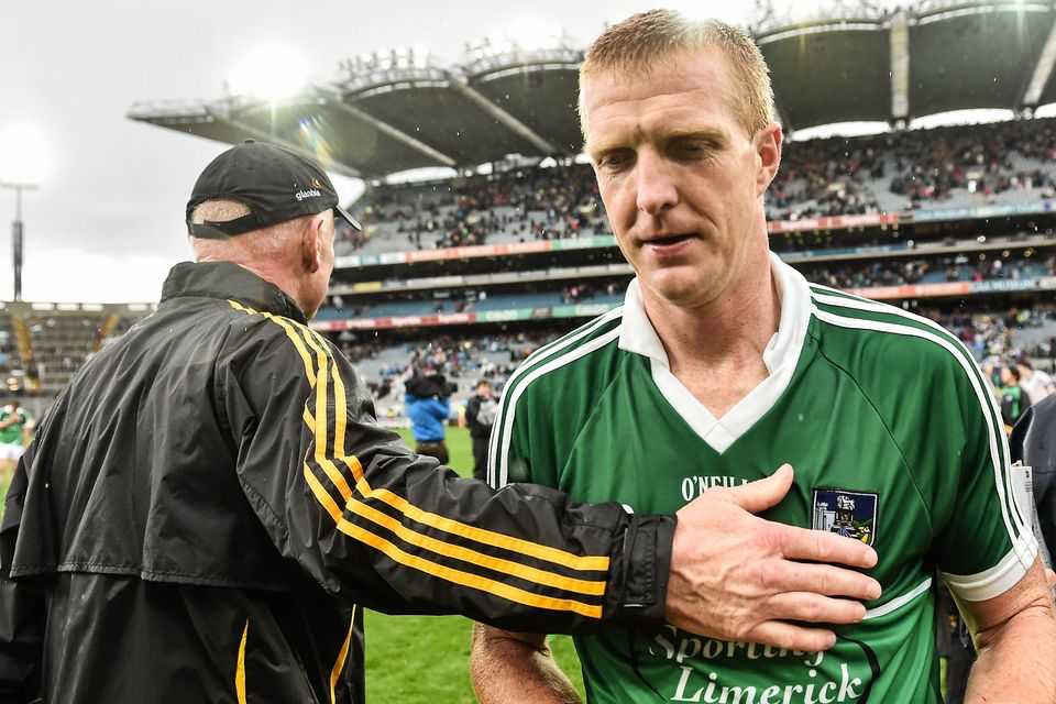 Kilkenny manager, Brian Cody with Henry Shefflin, after the Cats defeated Limerick in the 2014 All-Ireland semi-final