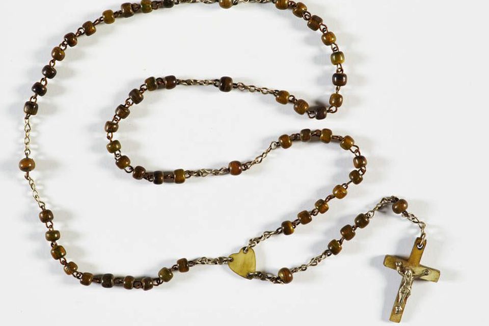 Joseph Mary Plunkett’s rosary beads, given to him by Sgt W Hand, a member of the firing squad which executed him. (HE:EW.5368)