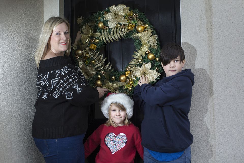 Lisa-Nicole Dunne and her children Sadie (5), and Daniel (10) who will be celebrating a smaller family Christmas at home in Swords this year. Photo: Tony Gavin