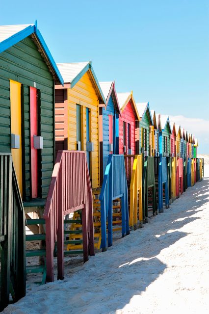 Beach Huts on Muizenburg Beach Cape Town