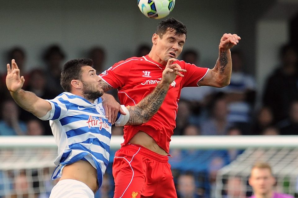 Queens Park Rangers caused problems for Liverpool's defence, including Dejan Lovren, ahead of the Reds' Champions League game against Real Madrid. Photo: Andrew Powell/Liverpool FC via Getty Images