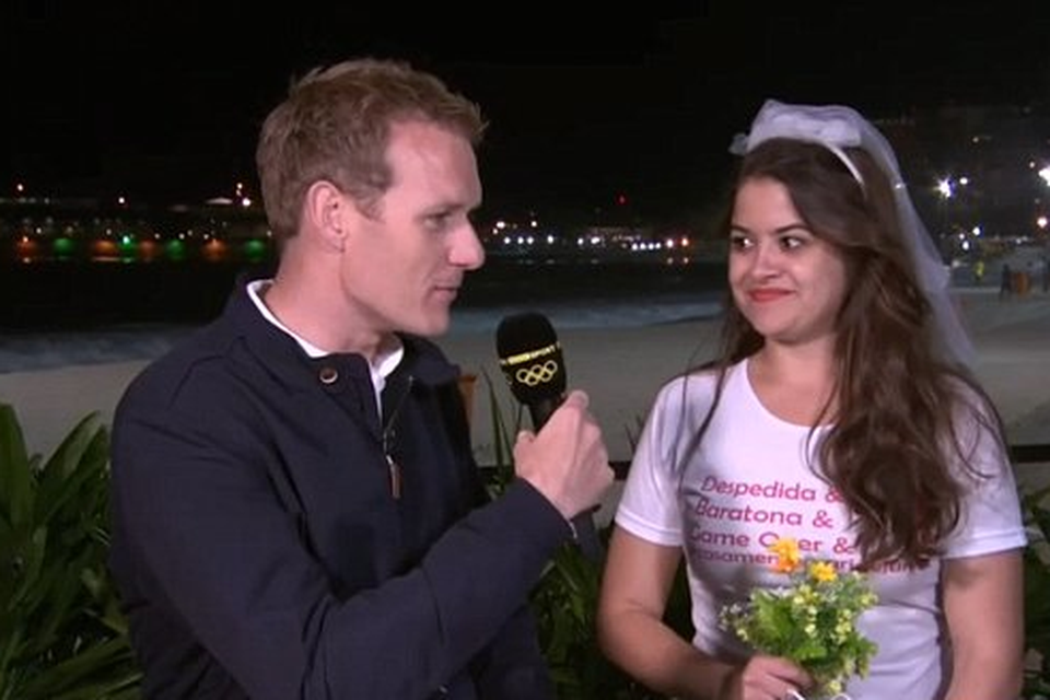A hen party hilariously interrupted BBC's Olympic coverage. Photo: BBC Four.