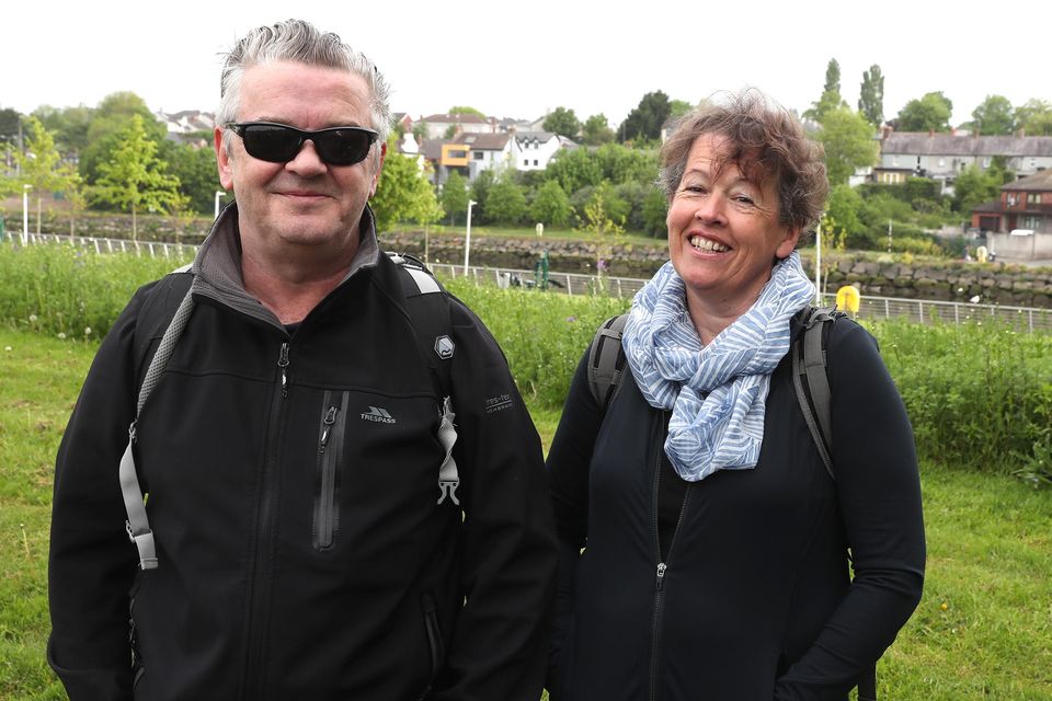 Ivor Lynch and Geraldine Mulholland supporting Sundayâ€™s walk.
