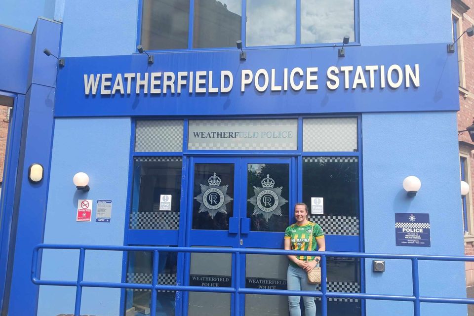 Nora Begley outside fictional Weatherfield Police Station