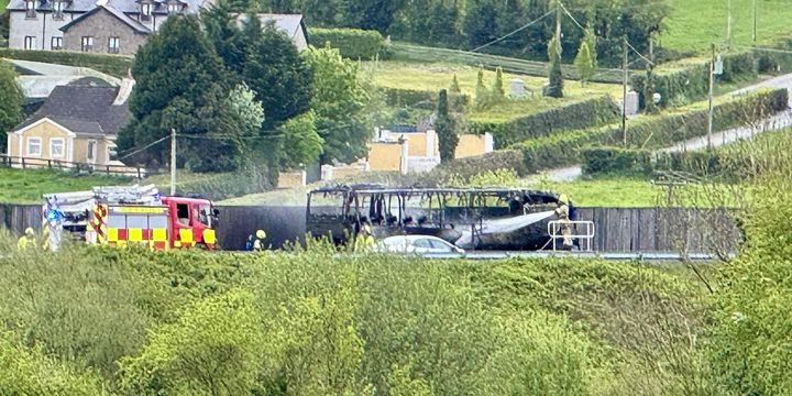 Passengers saved as fire destroys bus on M7 near Tipperary Laois border