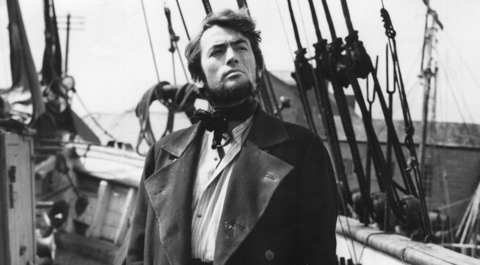 Gregory Peck, as Captain Ahab during the shooting of 'Moby Dick', on location at Youghal, County Cork, Ireland. (Photo by Hulton Archive/Getty Images)