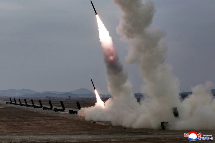 North Korea fires multiple short-range ballistic missiles towards the sea
