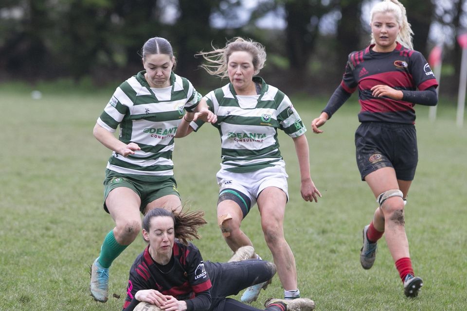 Arklow's Emer Dillon takes control of the ball against Greystones.