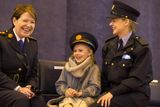 thumbnail: Eva Counihan (8) gets to wear Garda Commissioner, Noirin O'Sullivan's cap her mum Leonora Power