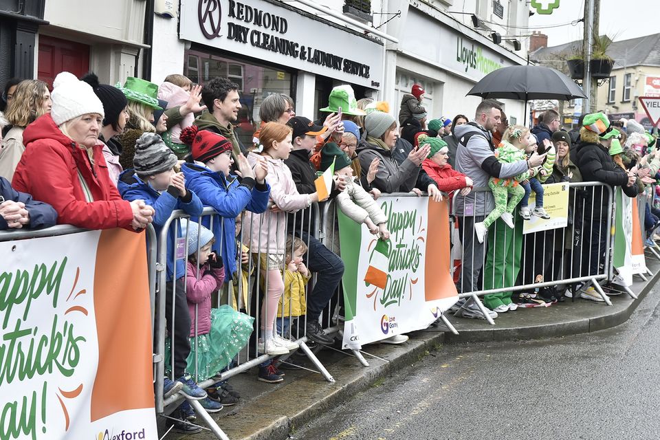 Crowds enjoying the St Patrick's Day parade in Gorey. Pic: Jim Campbell