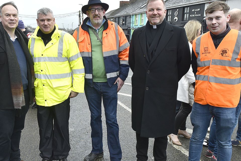 From left: Philip Knight, Town Administrator with Clinton Donovan, Community warden, Michael Gleeson, Rev Fr Roger O'Neill and Conor Brennan.