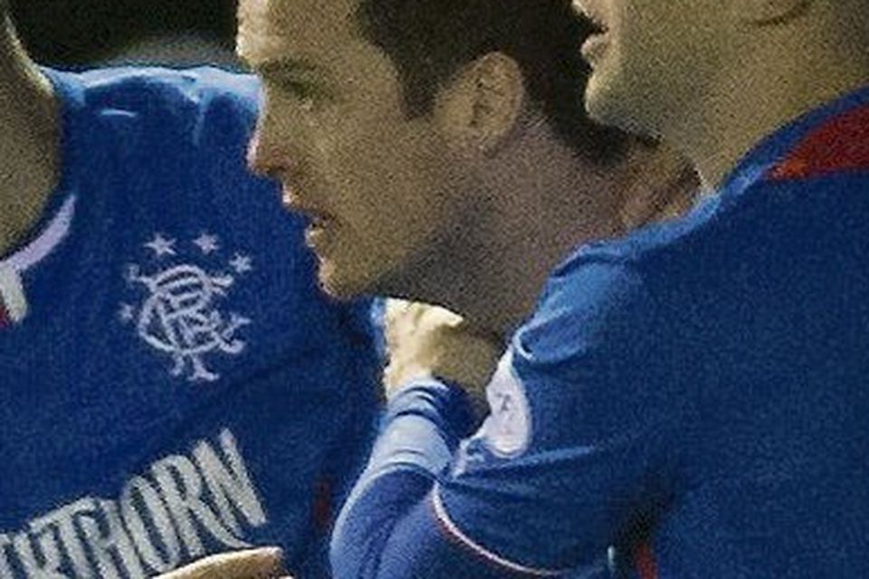 Rangers' Jon Daly celebrates his goal during the match against Arbroath. Picture credit: PA Wire.