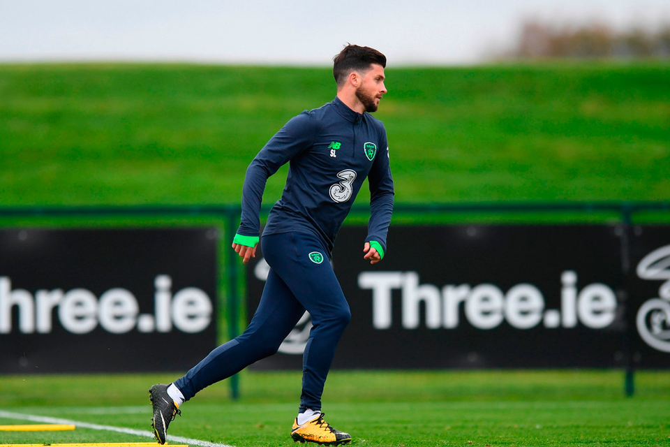 Ireland's Shane Long during squad training today